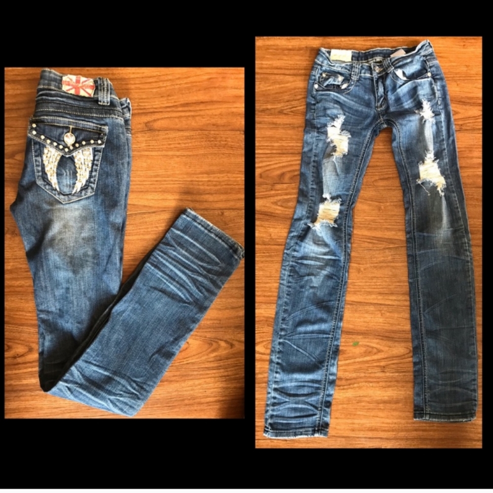 Machine size 27 distressed jeans